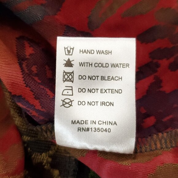 Kamana Abstract Colorful Tie Dye Mesh Top Shirt Blouse S V Neck Artsy Boho - Picture 7 of 7